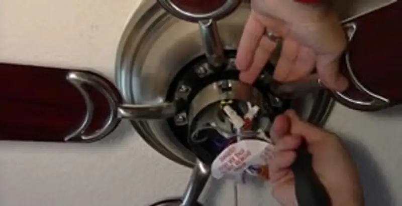 Ceiling fan installation with electrical wiring and mounting by professional electrician in Louisville, KY