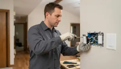 Electrician installs programmable dimmer and controller modules in a Louisville, KY home.