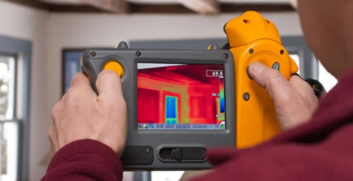 home energy audit service capturing thermal readings to analyze insulation and electrical efficiency in Louisville, KY