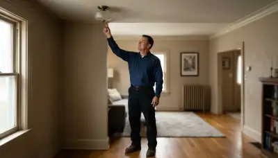 Electrician discusses residential ceiling lighting options with a homeowner in Louisville, KY