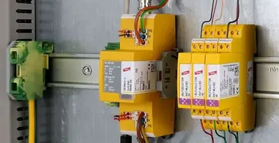 lightning surge protection system with surge suppressors installed by electrical service professionals in Louisville, KY