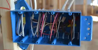 new construction wiring installation featuring electrical boxes and cable routing by expert electricians in Louisville, KY