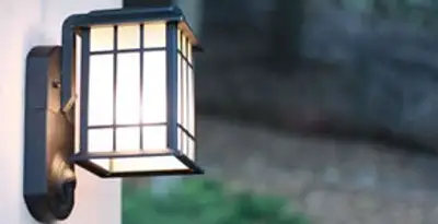 security light installation services with professionally mounted exterior wall light in Louisville, KY